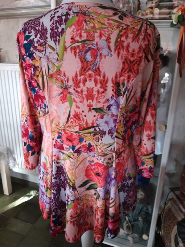  Bunte Schößchen Bluse von Alfredo Pauly mit 3/4 Ärmeln 