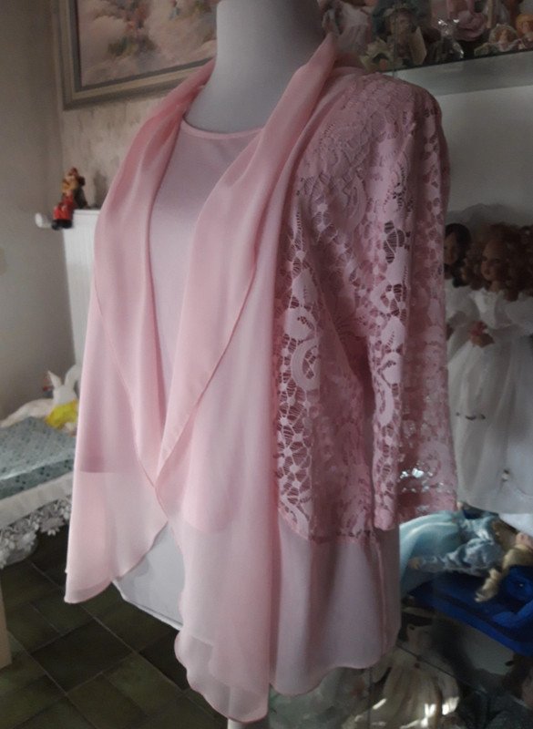 2in1 Shirt mit Spitzenjacke 3/4 Arm 