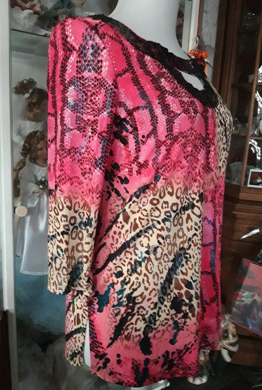 Blusenshirt mit Pailletten 3/4 Arm 