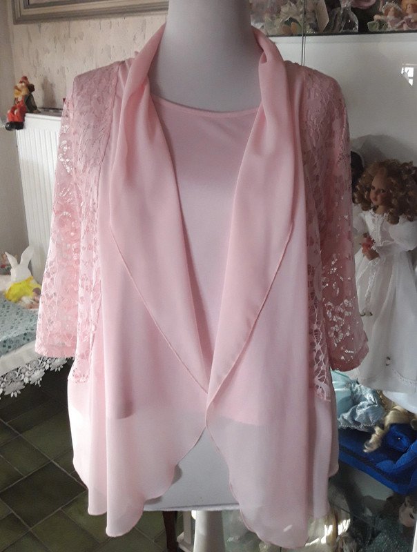 2in1 Shirt mit Spitzenjacke 3/4 Arm 