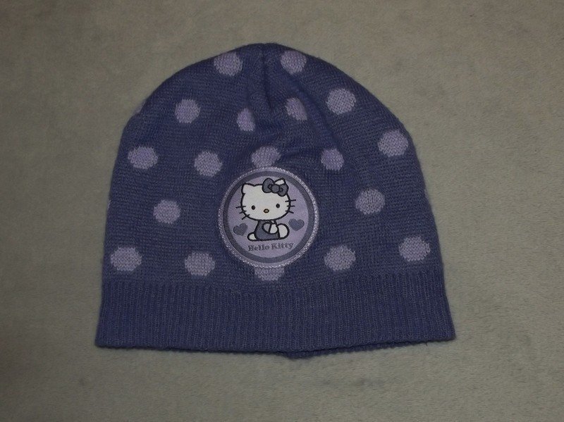 Süße lila Hello Kitty Mütze 110/116 – 122/128 