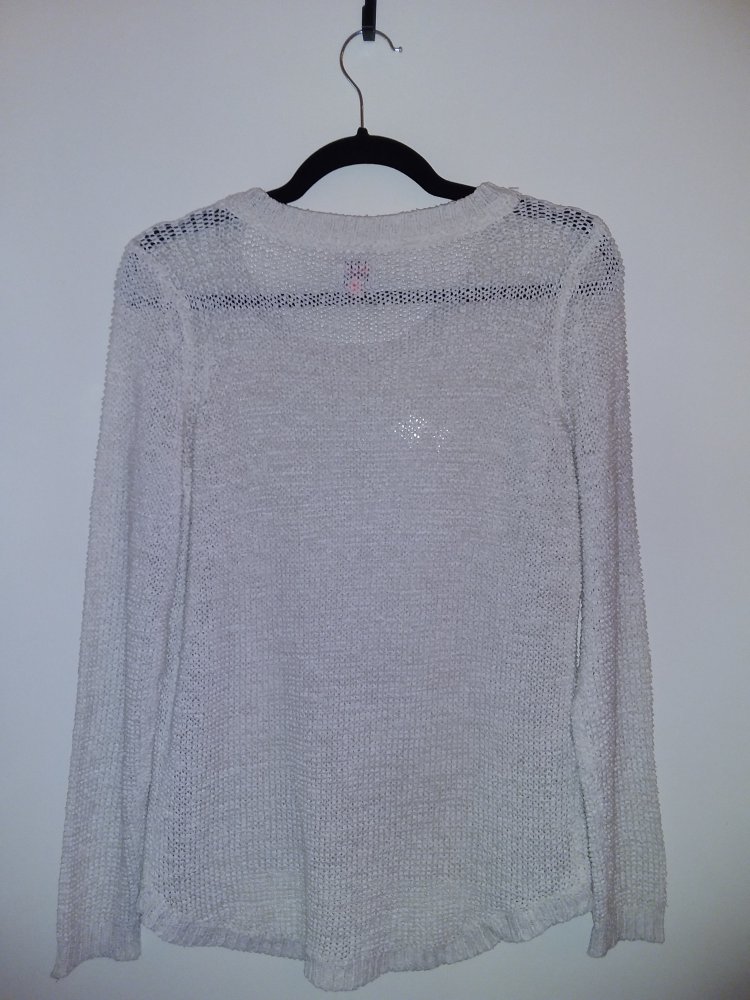 ONLY Langarmshirt, gewebt, weiß