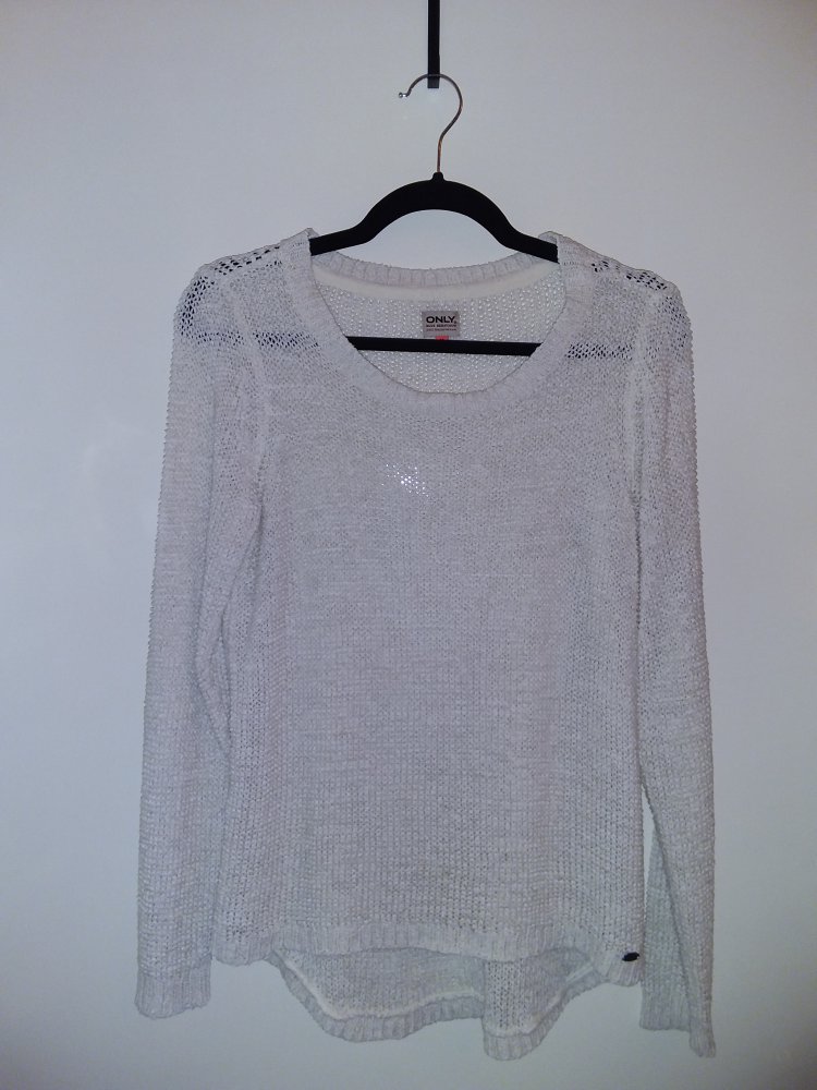 ONLY Langarmshirt, gewebt, weiß