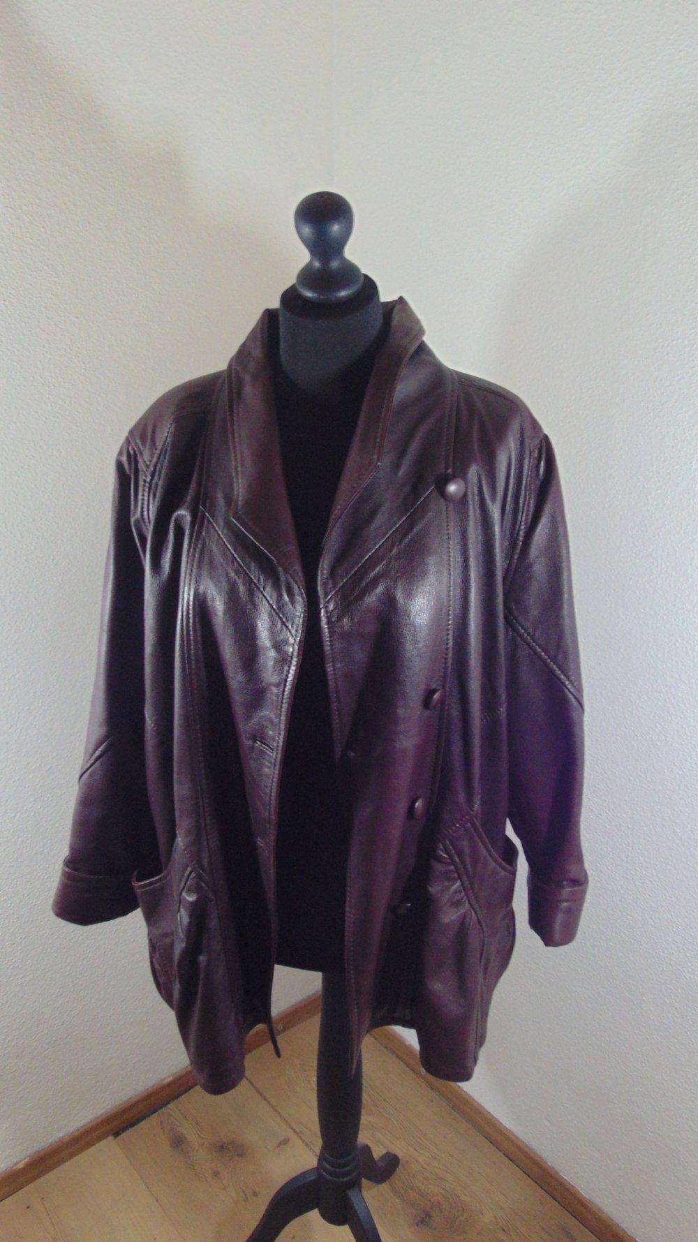 Vintage Damen Lederjacke lila Gr. Xl
