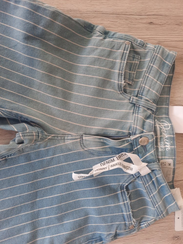 Damen Jeans Denim 1982 weiß gestreift