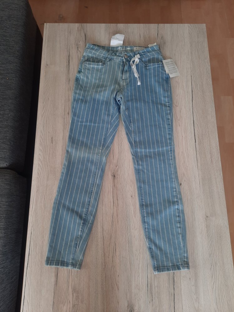 Damen Jeans Denim 1982 weiß gestreift