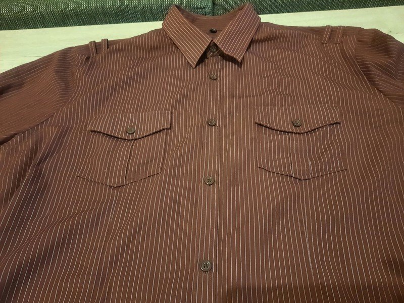 Schickes Herren Hemd gestreift rot/weiß Gr. XL von C&A