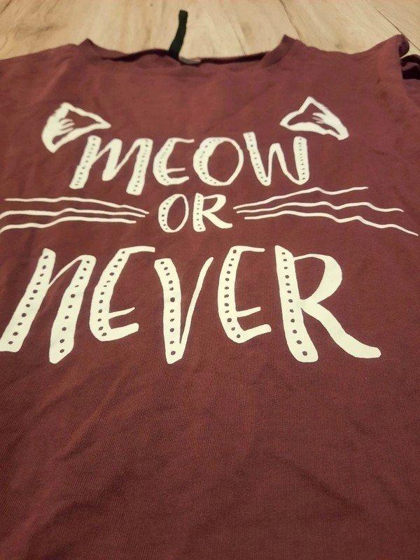 H&M Damen Pullover bedruckt meow or never rot