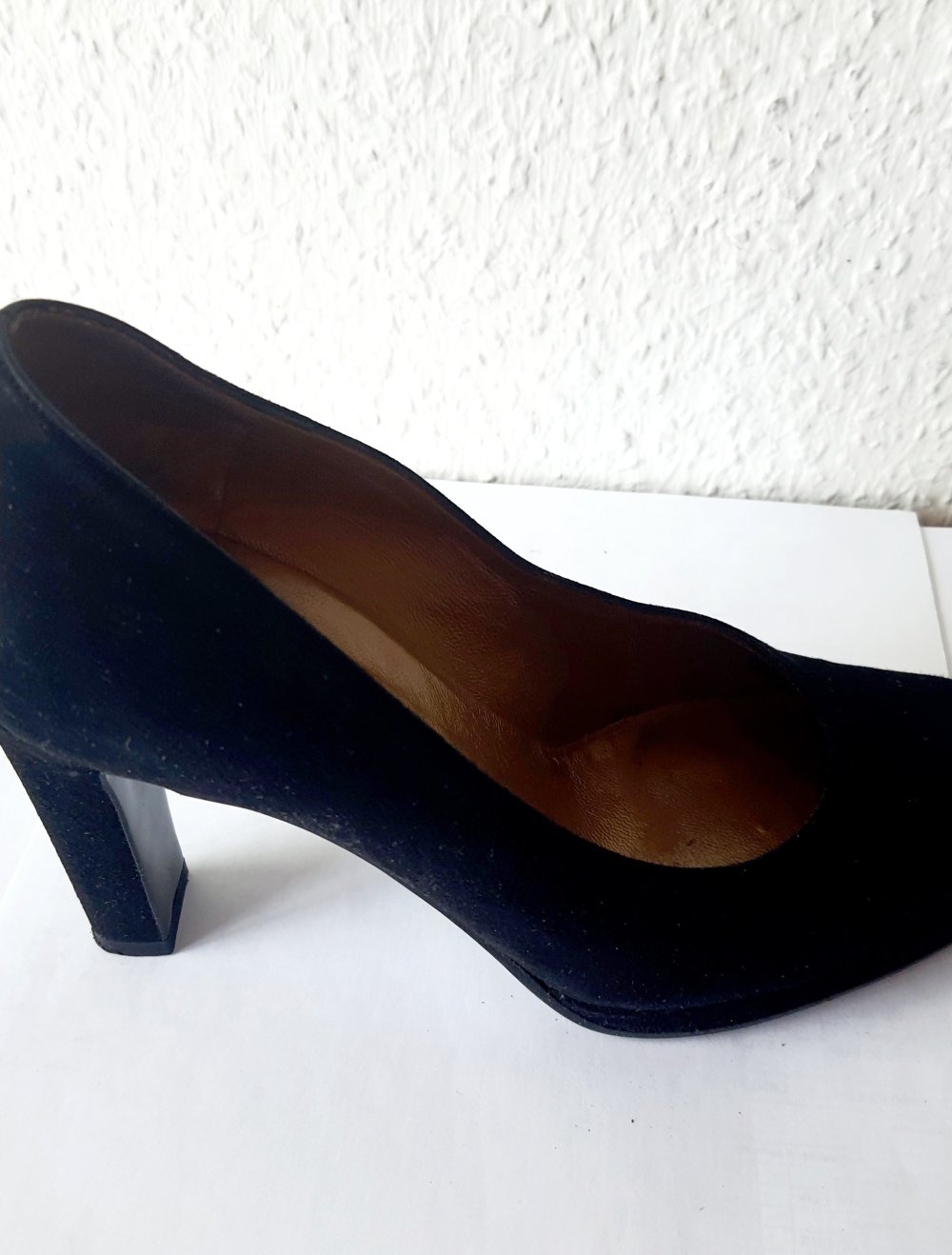 italienische Pumps Veloursoptik-Leder, Gr. 35