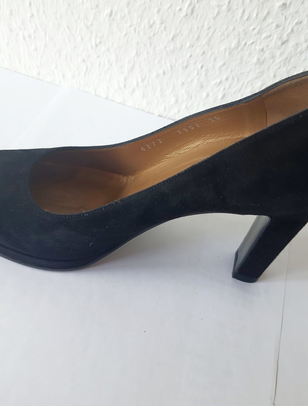 italienische Pumps Veloursoptik-Leder, Gr. 35