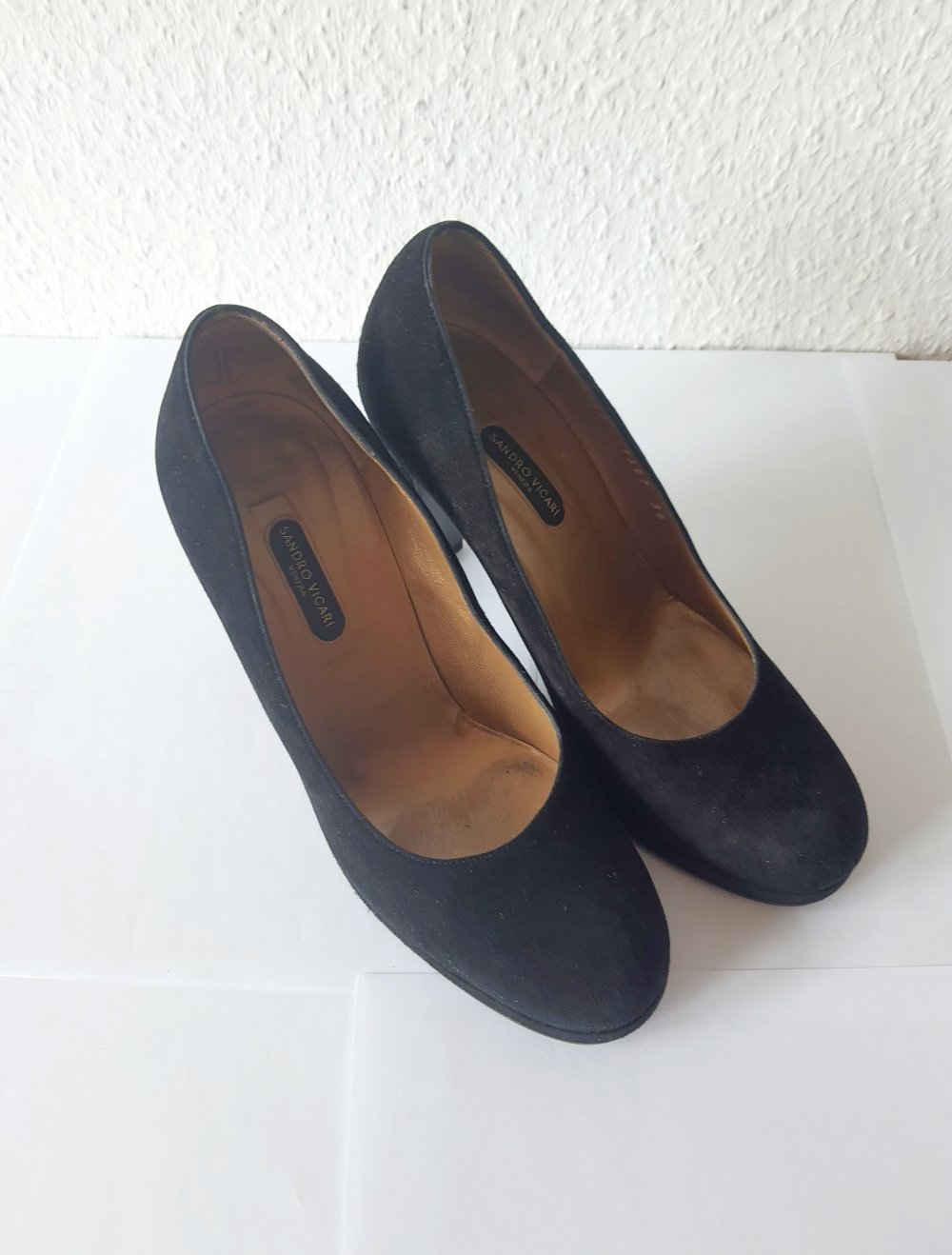 italienische Pumps Veloursoptik-Leder, Gr. 35