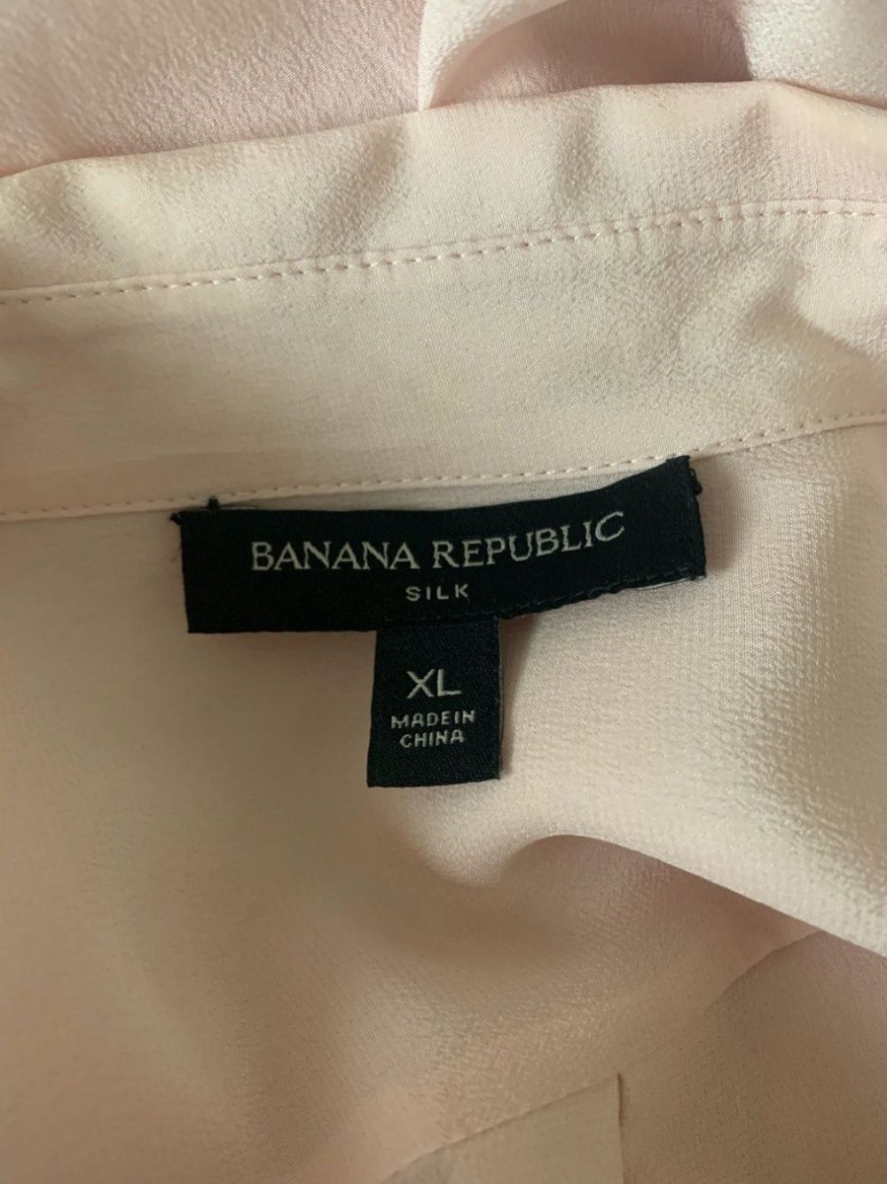 Seidenbluse Banan Republich 100% Silk 46 48 XL neuwertig