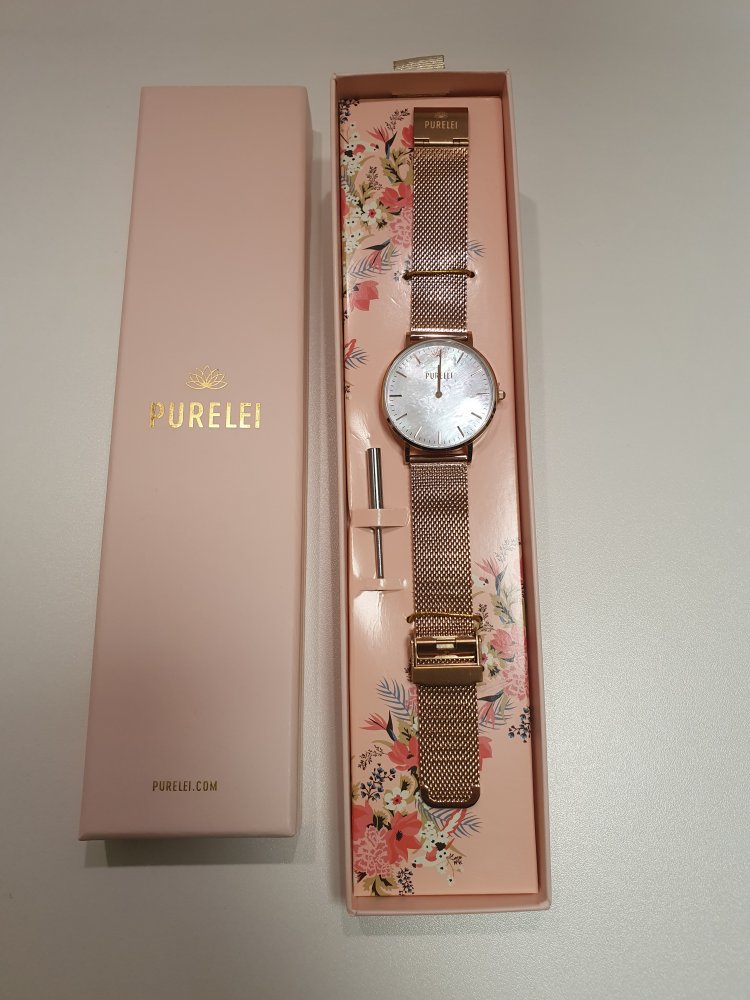Purelei Uhr Perlmutt Zifferblatt - Rosegold Neu mit Karton