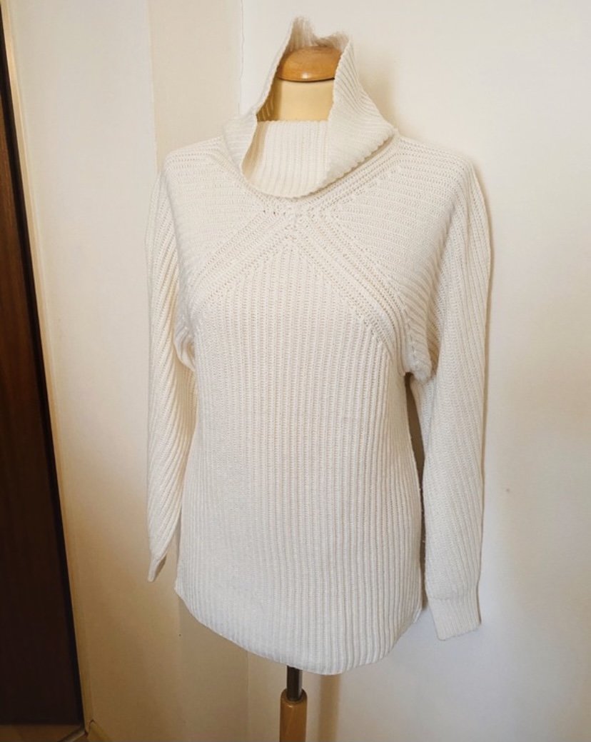 Topshop Grobstrick Rolli cremeweiss Gr 34 36
