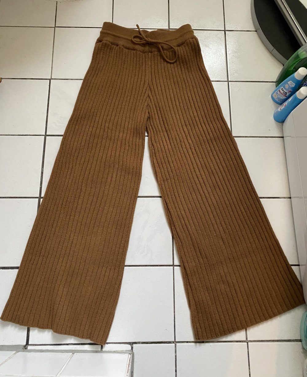 ZARA High Waist Strickhose Palazzo Hose Gr M