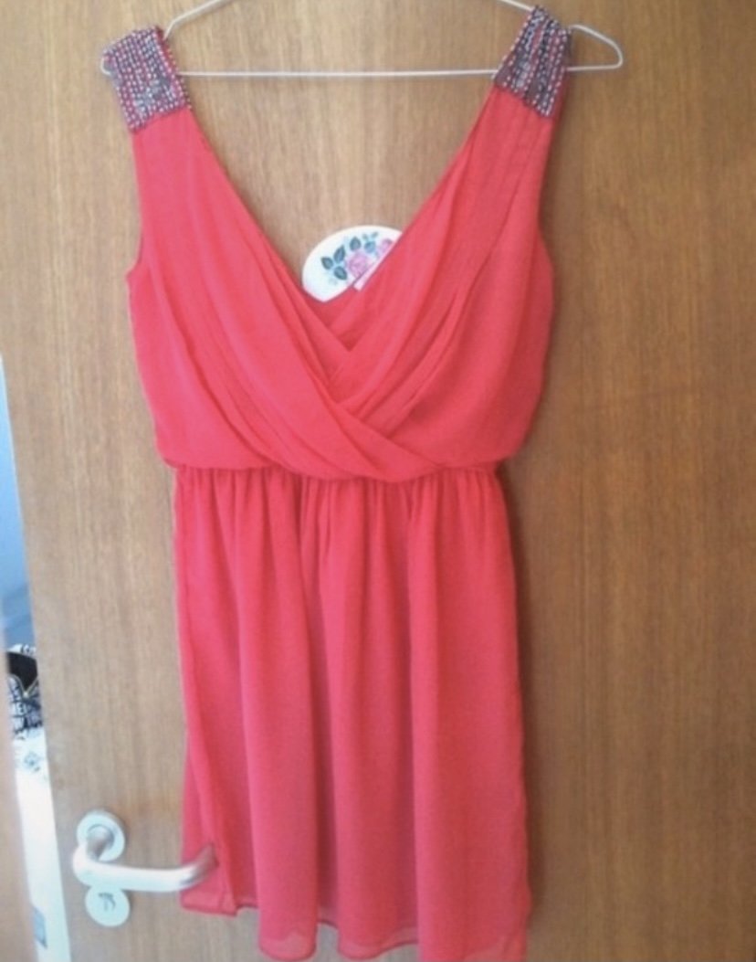 ZARA Empire Ausschnitt Chiffon Kleid Gr M