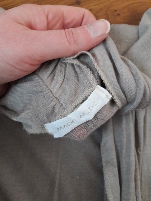 Hauch dünner long Cardigan in Taupe Made in Italy