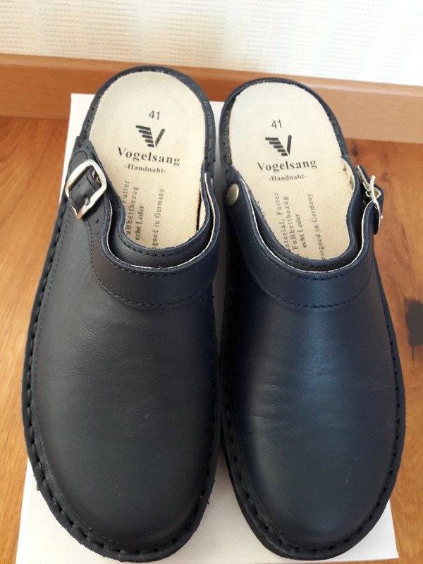 Clogs Hausschuhe dunkelblau Vogelsang Schlappen