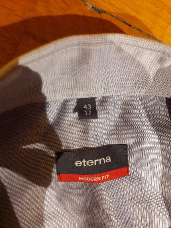 Grau blaues Hemd von Eterna Slim Fit