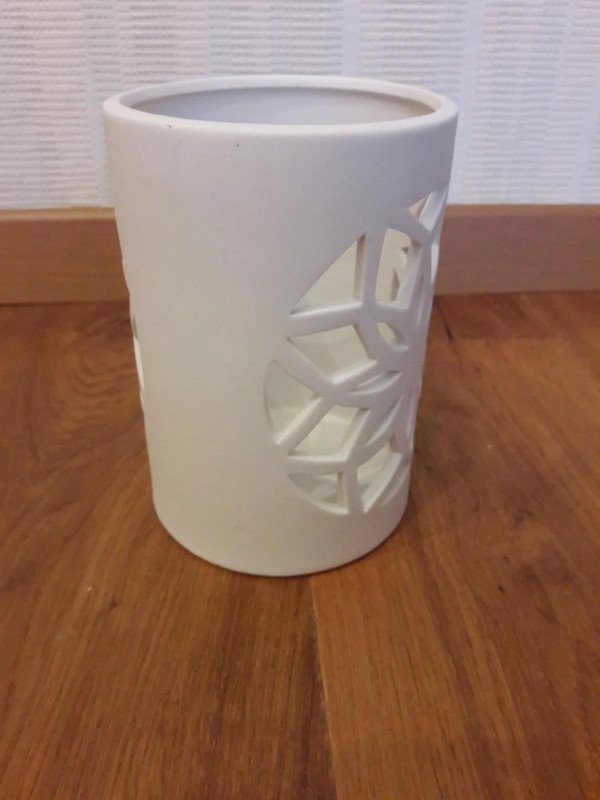 Windlicht mit Stern weiß Keramik
