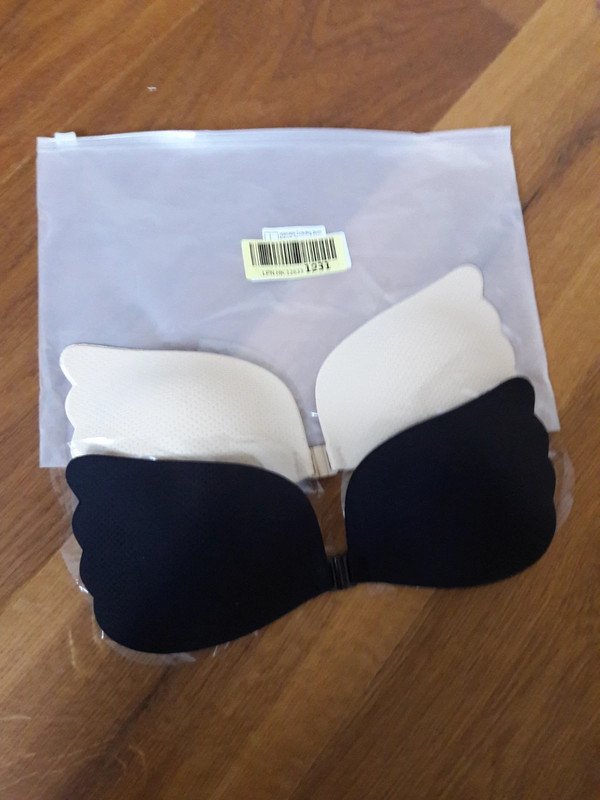 Neu 2er Set BH Selbstklebend Schwarz Hautfarben Cup A
