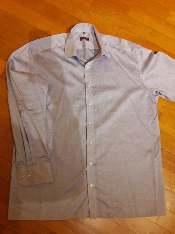 Grau blaues Hemd von Eterna Slim Fit