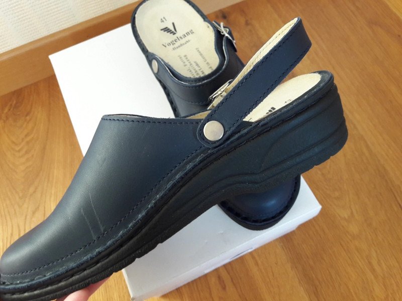 Clogs Hausschuhe dunkelblau Vogelsang Schlappen