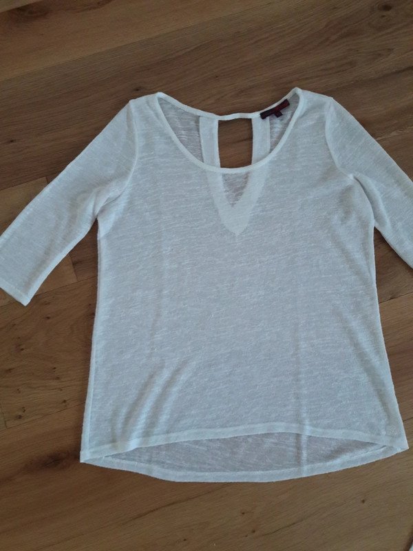 weißes 3/4 tel Feinstrick Top von Tom Tailor Denim