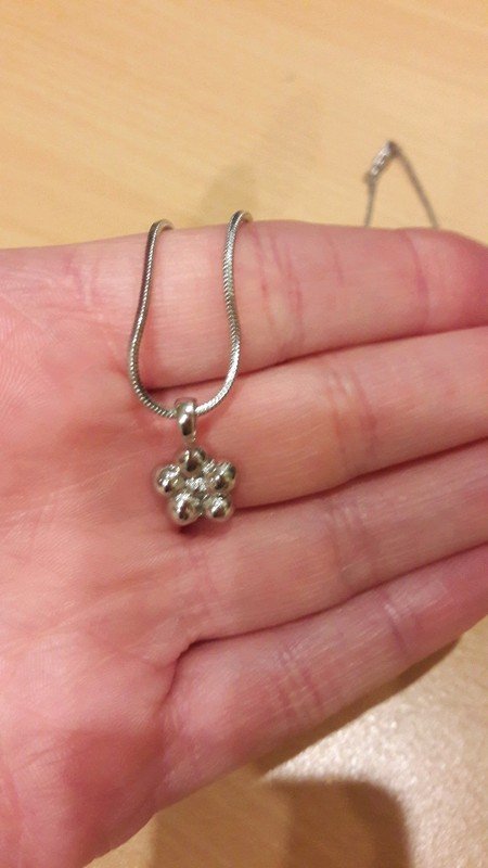Silberne Halskette mit Blumenanhänger vom Juwelier