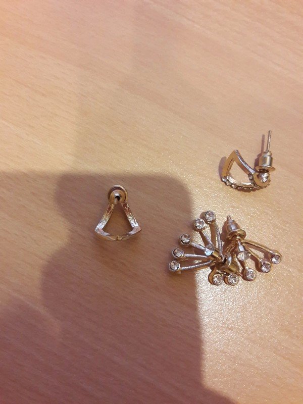 2er Set Schwebe Ohrringe Glitzer Gold