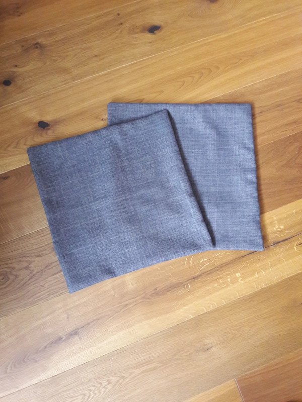 2er Set grau anthrazit Kissenbezüge