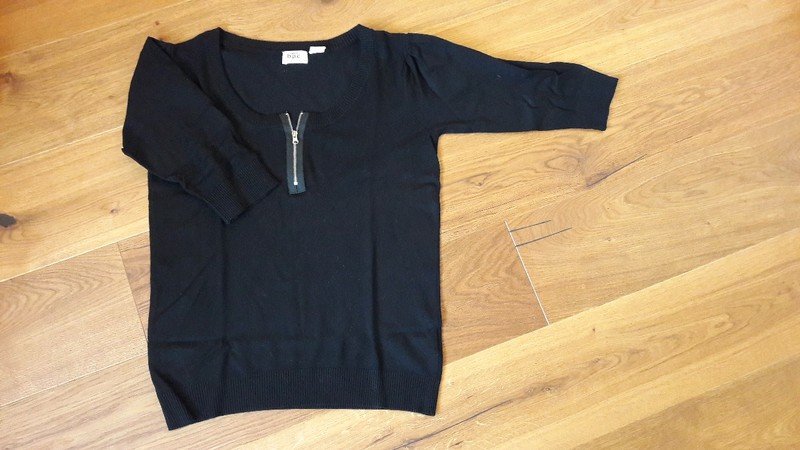 3/4 Pulli mit Reißverschluss schwarz von bpc Fashion 