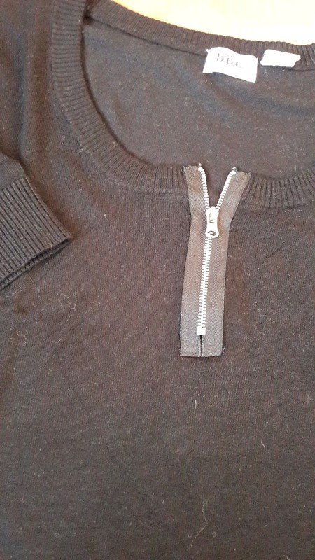 3/4 Pulli mit Reißverschluss schwarz von bpc Fashion 