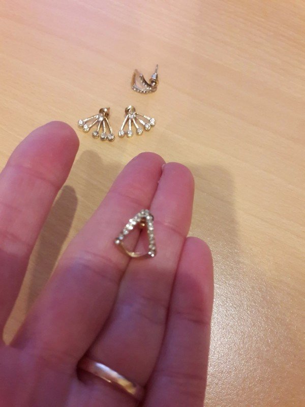 2er Set Schwebe Ohrringe Glitzer Gold