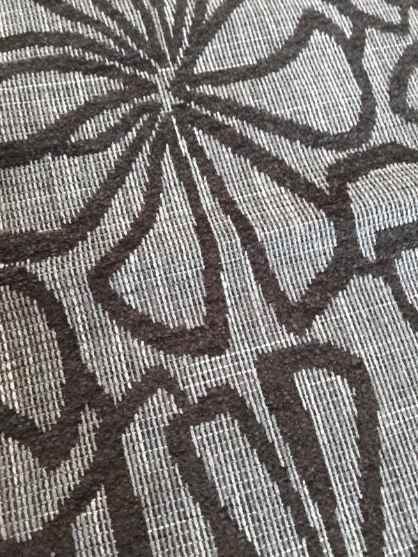 Kissenhülle anthrazit schwarz mit Blumenmuster handmade
