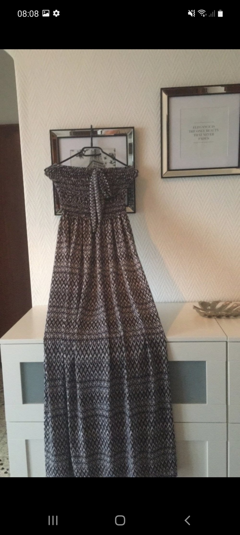 Bandeau Kleid. Schlangen Muster. Trägerloses Maxi Kleid 