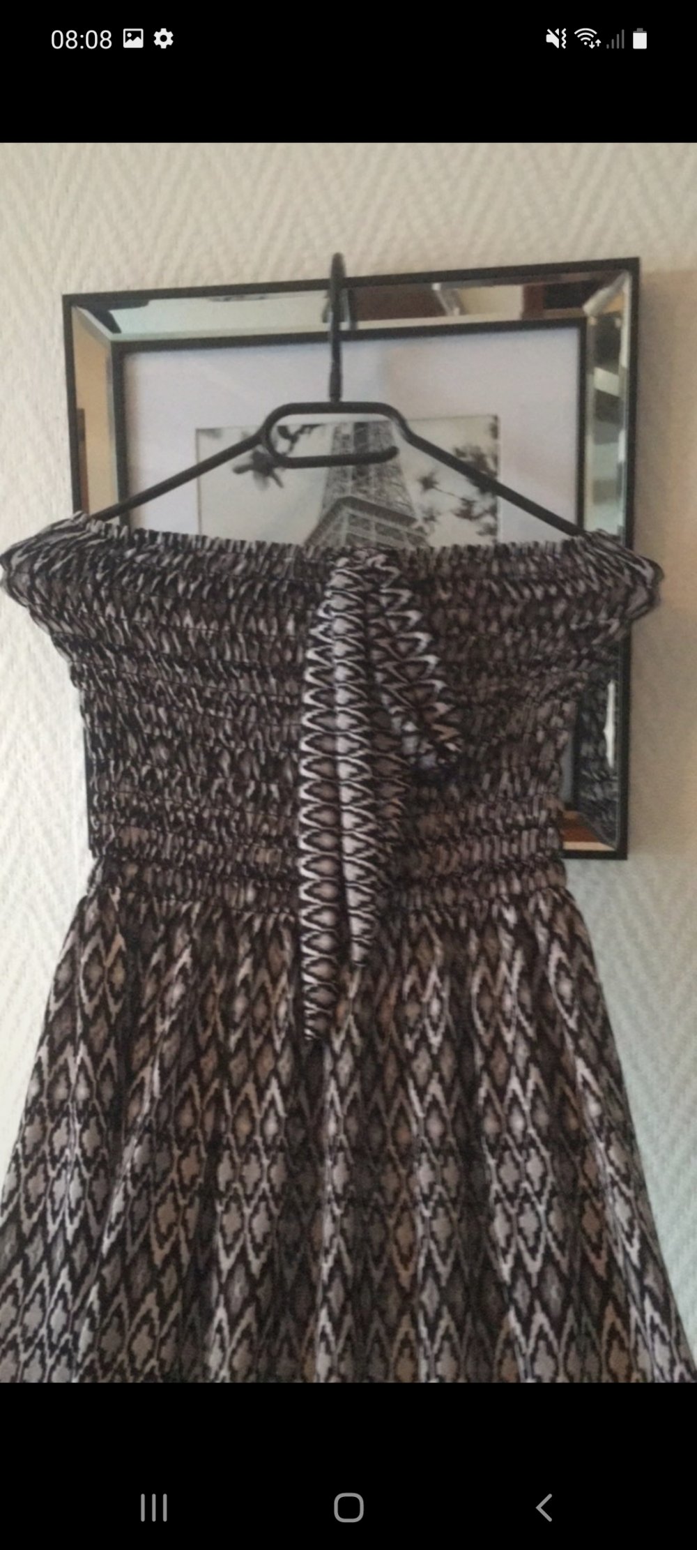 Bandeau Kleid. Schlangen Muster. Trägerloses Maxi Kleid 