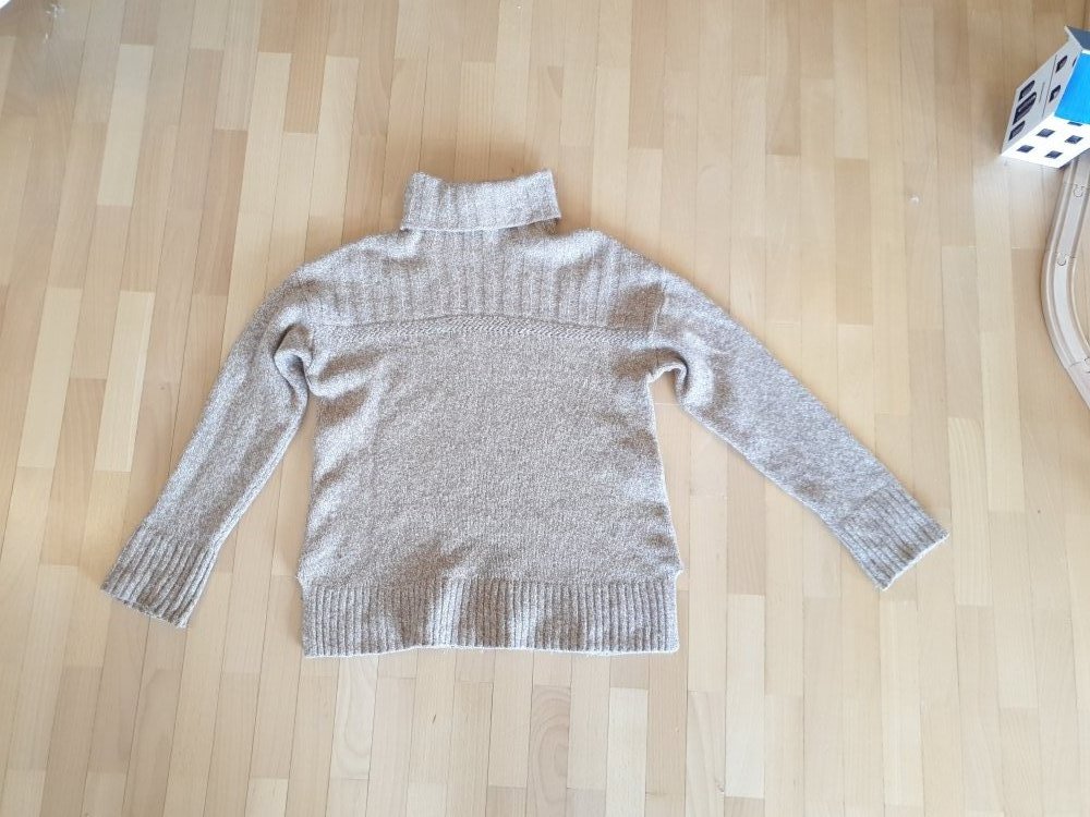 Warmer Rollkragenpullover, hellbraun-beige melliert, 38/40/42