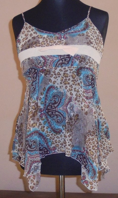 Zipfeltop, Cremebeige, Halbtransparent, ca. Gr. M