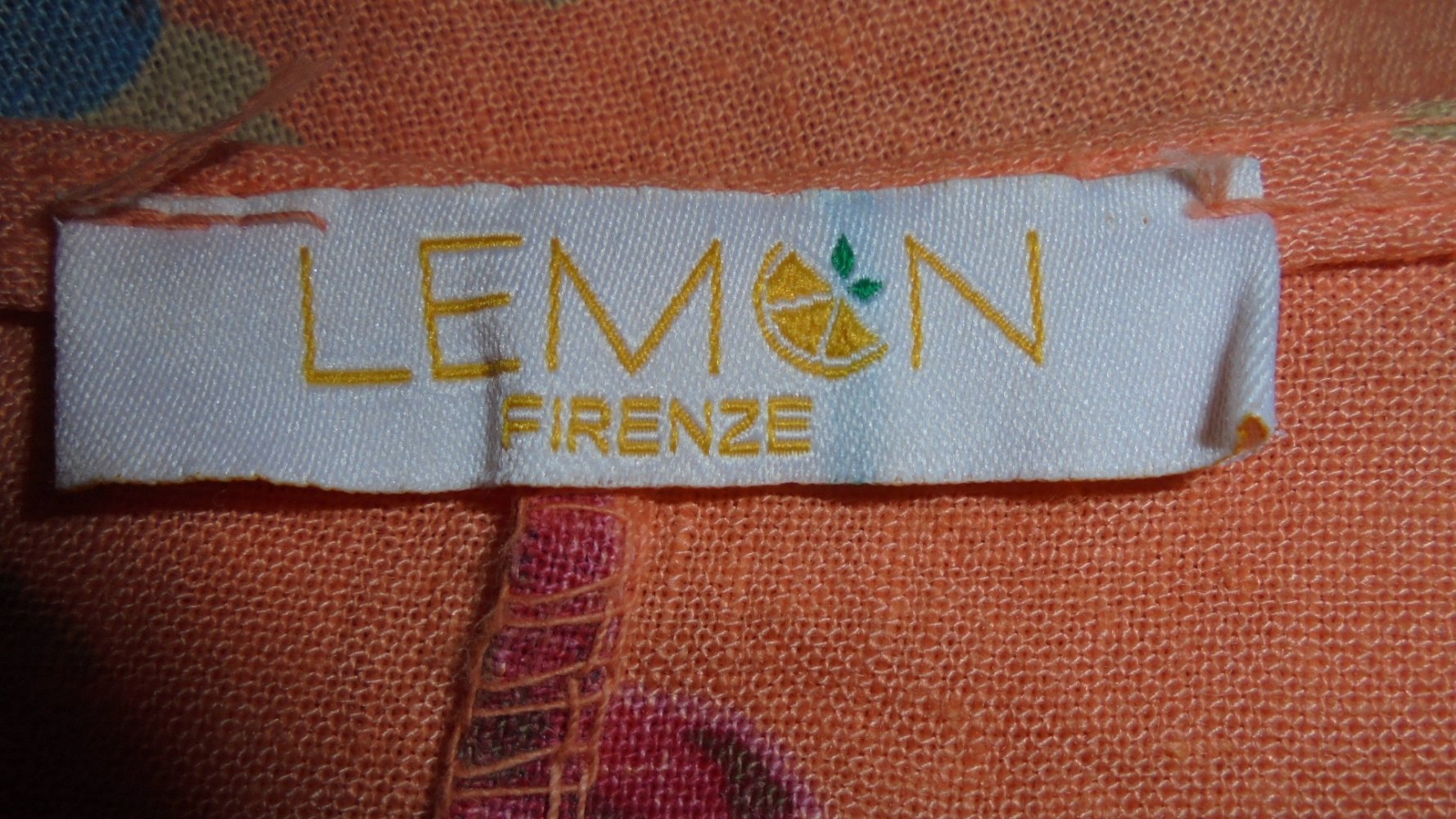 Leinenoberteil, Blumen, Orange, Einheitsgröße