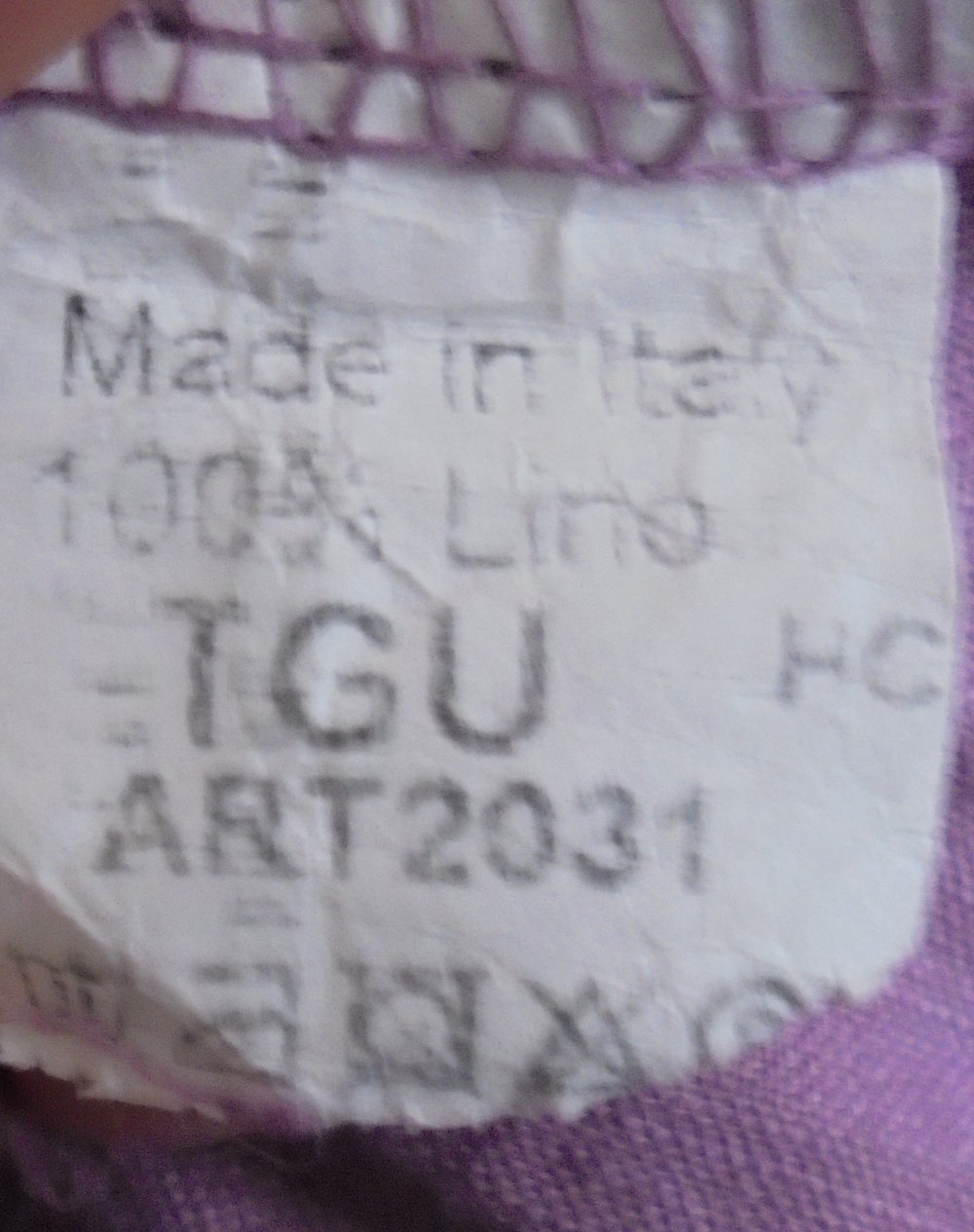 Ausgefallenes Leinenkleid, Lila, Einheitsgröße, Made in Italy