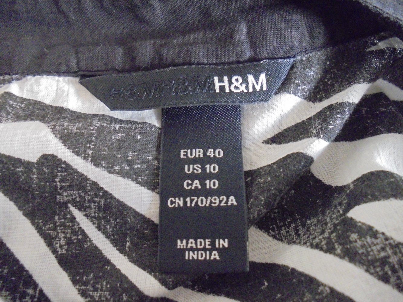 Tunika, H&M, Schwarz-Weiß, Gr. 40