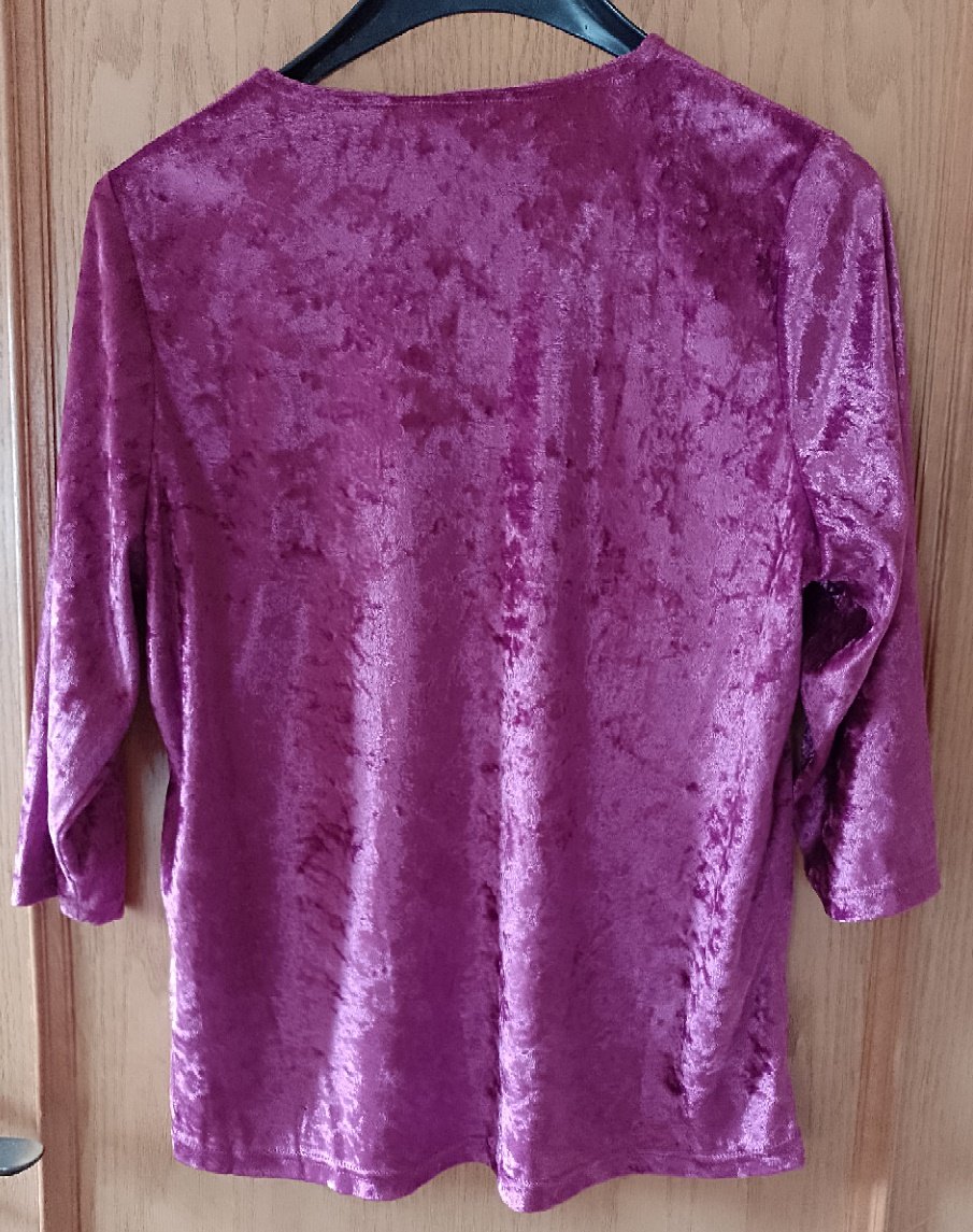 Samtshirt, 3/4 Arm, Beere, Gr. 38