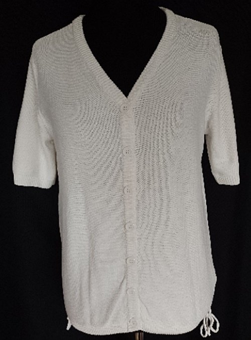 Kurzarm-Strickjacke, bpc selection, Gr. 40/42, weiß