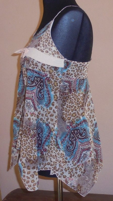 Zipfeltop, Cremebeige, Halbtransparent, ca. Gr. M