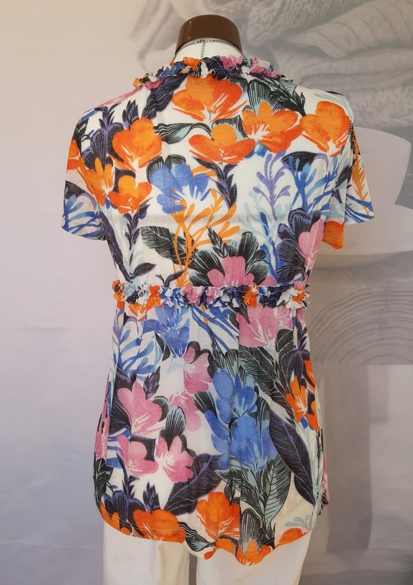 Shirt mit Blumenmuster und Rüsche