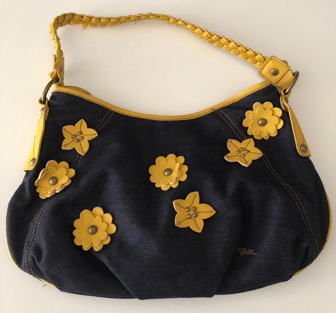 Niedliche Jeans-Handtasche mit gelben Blumen! Neu!