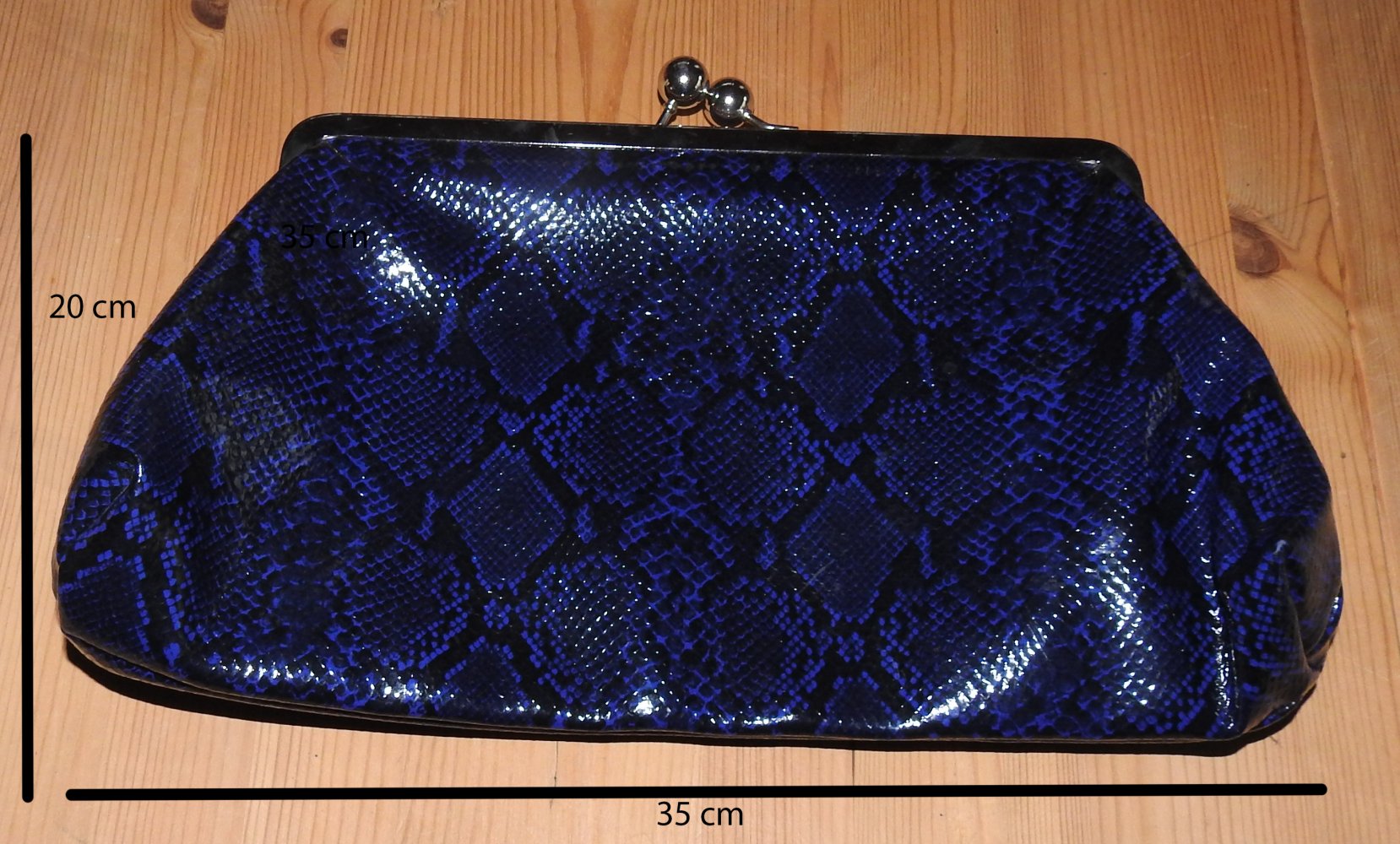 Handtasche, Clutches, Roberto Design bei Horst-JWeber, Schlangenlederoptik, dunkelblau-schwarz