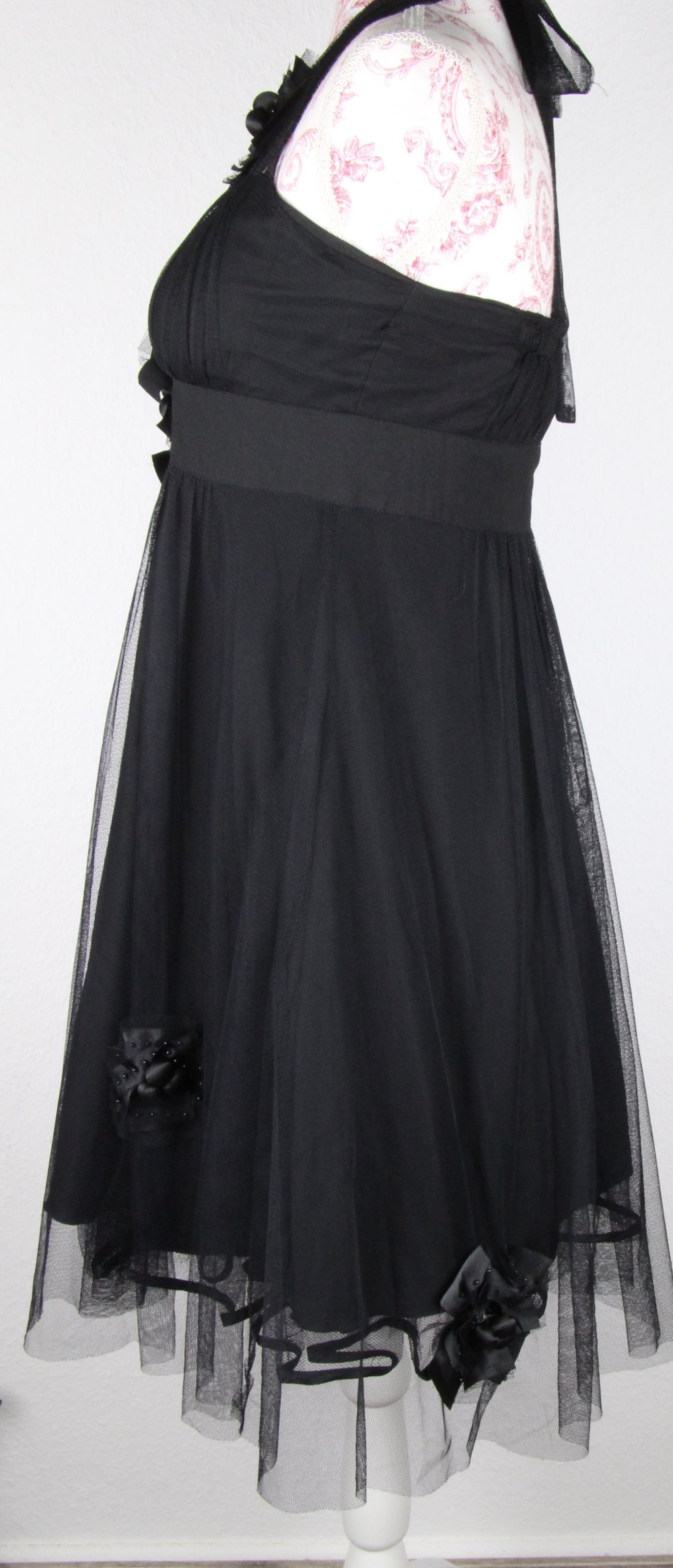 Abendkleid schwarz Gr-öße 36 38 wie neu Ballkleid kurz schick Kleid Abiball Abschluss Kleid Tüll Neckholder 