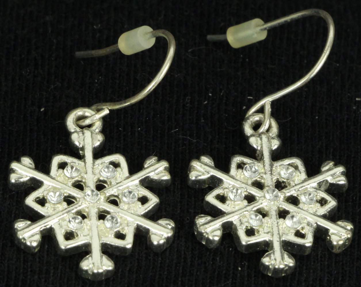 Ohrhänger Schneeflocke silberfarben Ohrringe Winter Steine Schnee Ohr Accessoire Silber
